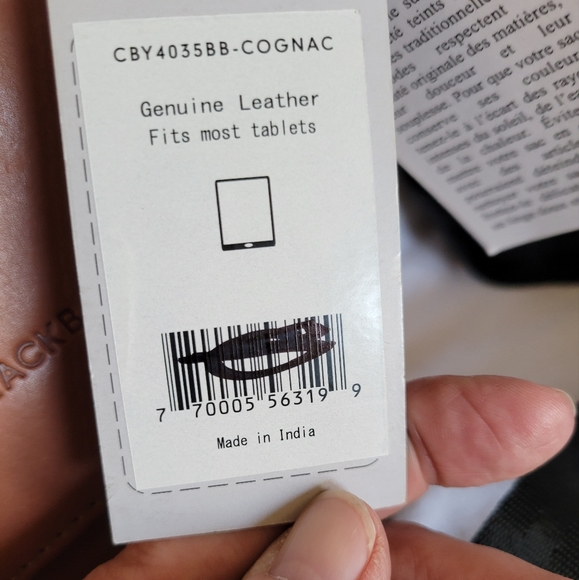 Blackbook Cognac Leather Tablet bag - Picture 11 of 11